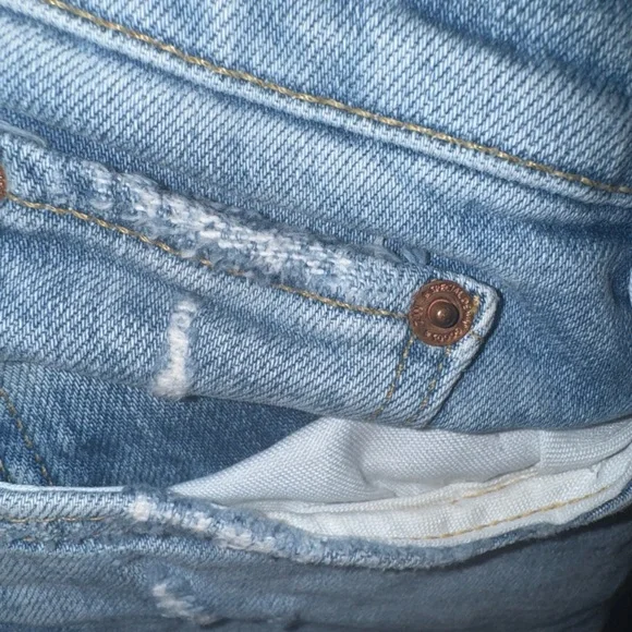 Zara Women's Size 4 Blue Skinny Leg Distressed Medium Wash Cotton Blend Jeans - Picture 14 of 15